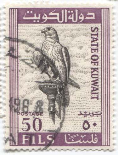 1965 Кувейт Птицы Сокол а подставке 1м .гаш
