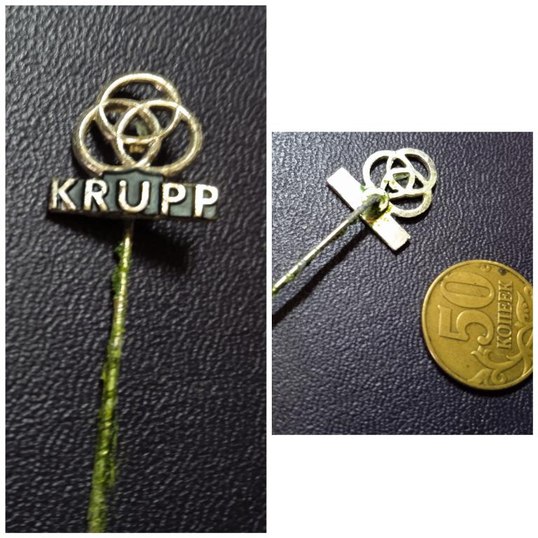 значок ФРГ ГЕРМАНИЯ KRUPP концерн предприятие уголь металлургия военная промышленность тяжелый