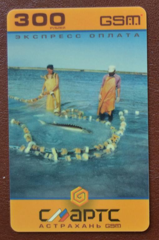 Телефонная карта оплаты  Астрахань GSM Рыбаки Осетр 300 руб - 64