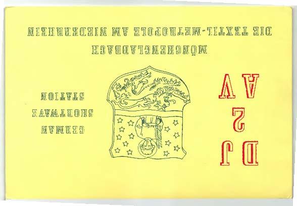 1961 Германская(Мюнхен)карточка подтверждения установки коротковолновой радиосвязи