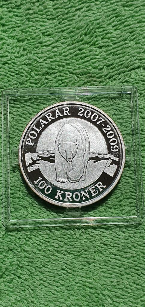 100 крон " Международный полярный год ", 2007 год, королевство Дания