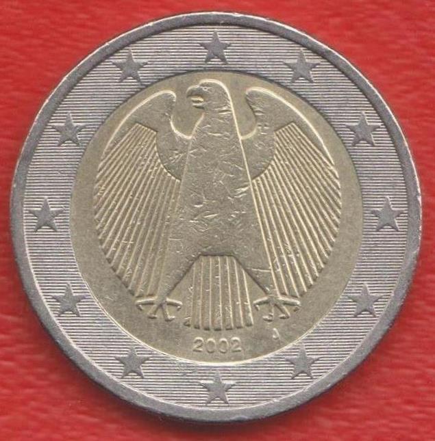 ЕВРО Германия 2 евро 2002 г. J Гамбург
