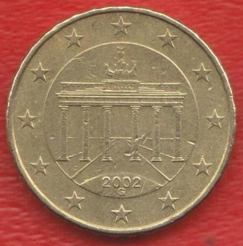 ЕВРО Германия 10 евроцентов 2002 г. G Карлсруэ цент