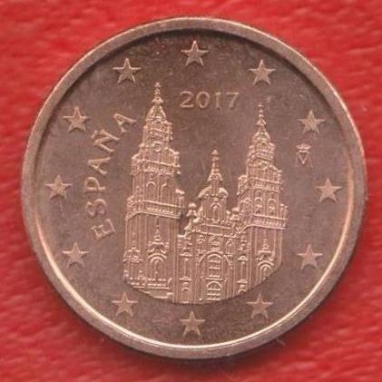 ЕВРО Испания 1 евроцент 2017 г. цент