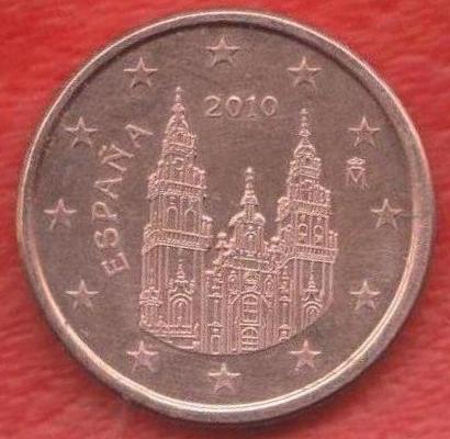 ЕВРО Испания 1 евроцент 2010 г. цент