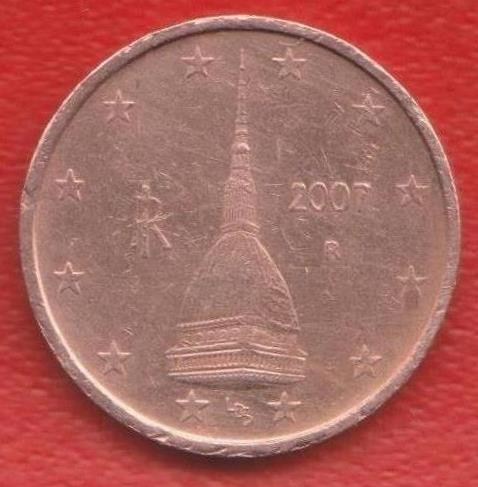 ЕВРО Италия 2 евроцента 2007 г. цент