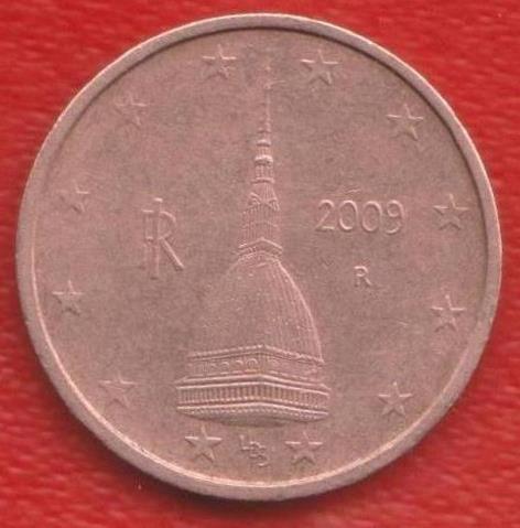 ЕВРО Италия 2 евроцента 2009 г. цент