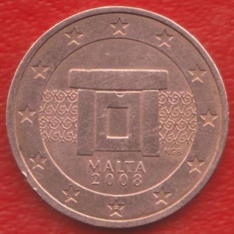 ЕВРО Мальта 2 евроцента 2008 F Парижский мондвор цент
