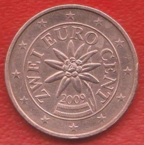 ЕВРО Австрия 2 евроцента 2009 г. цент