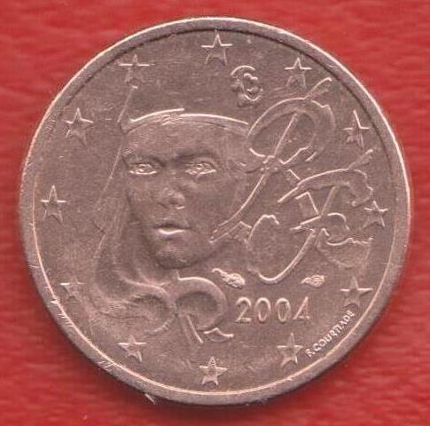 ЕВРО Франция 2 евроцента 2004 г. цент