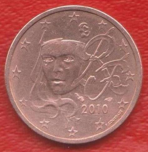 ЕВРО Франция 2 евроцента 2010 г. цент