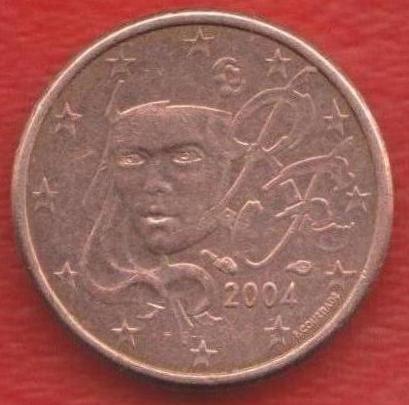 ЕВРО Франция 1 евроцент 2004 г. цент