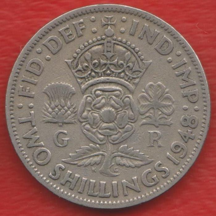 Великобритания Англия 2 шиллинга 1948 г. Георг VI