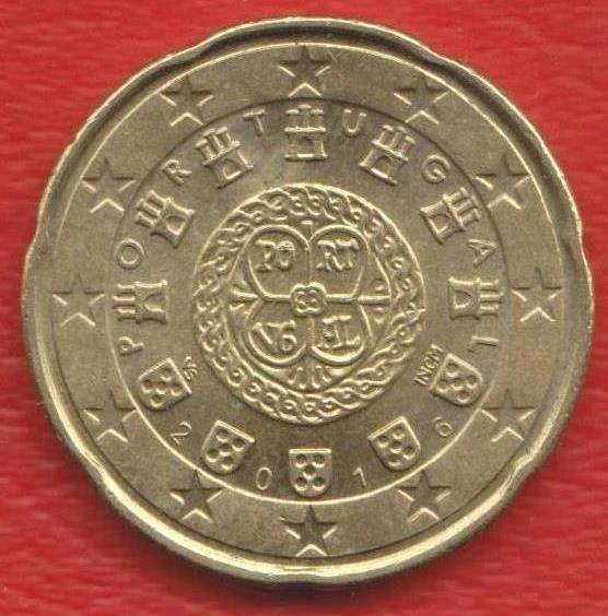 ЕВРО Португалия 20 евроцентов 2016 г. цент НЕЧАСТАЯ