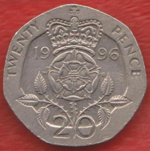 Великобритания Англия 20 пенни 1996 г. Елизавета II