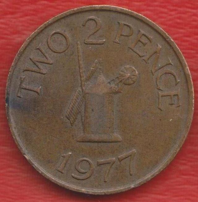 Гернси 2 пенса 1977 г.