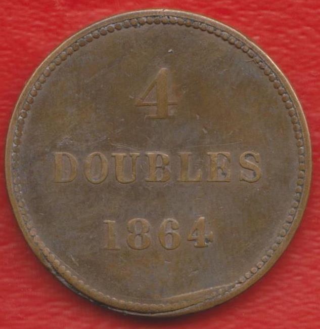 Гернси 4 дубля 1864 г.