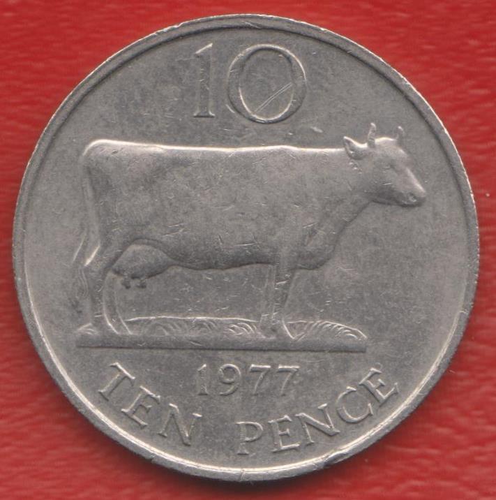 Гернси 10 пенсов 1977 г.