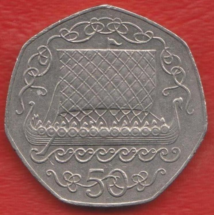 Остров Мэн 50 пенсов 1980 г. Корабль