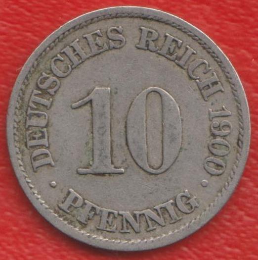 Германия 10 пфеннигов 1900 г. A Берлин