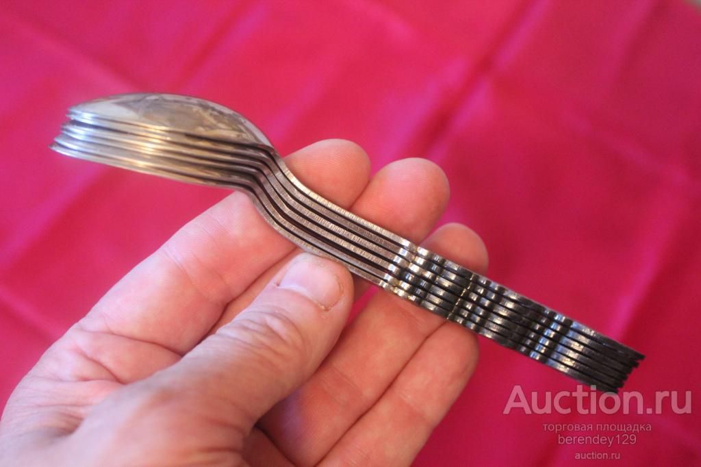 Ложки чайные . Набор 6 шт .  Мельхиор . СССР .  Отличное состояние !