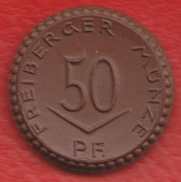 Германия нотгельд г. Фрайберг Фрейберг 50 пфеннигов 1921 г. фарфор бисквит