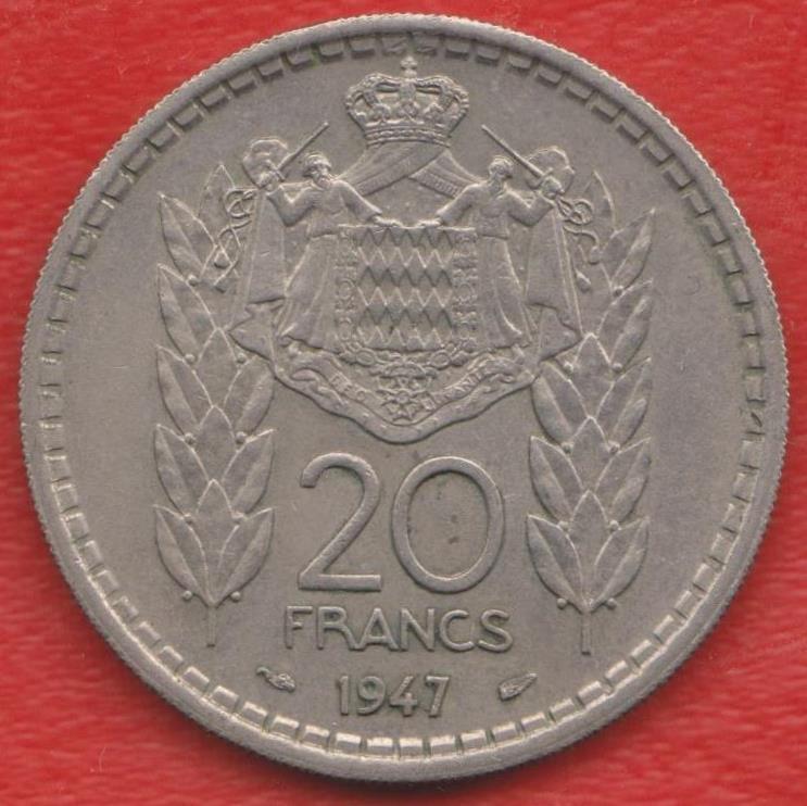 Монако 20 франков 1947 г.
