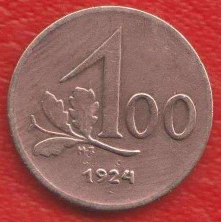 Австрия 100 крон 1924 г.