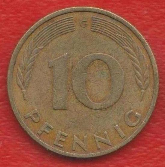 Германия ФРГ 10 пфеннигов 1978 г. G Карлсруэ
