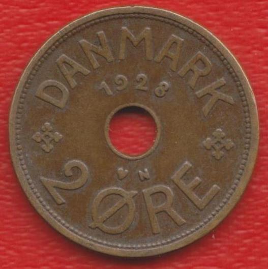 Дания 2 эре 1928 г.