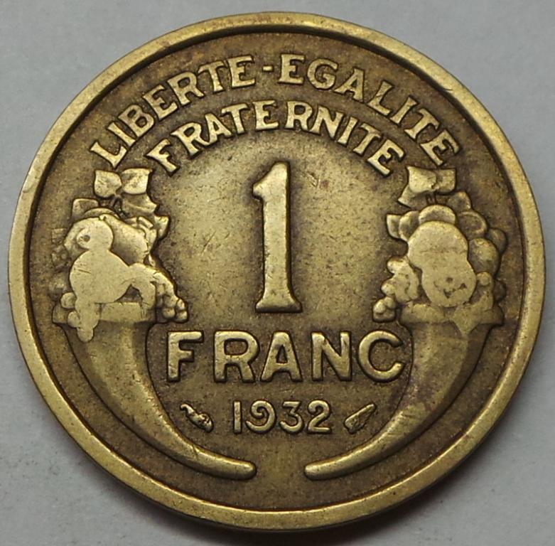 Франция 1 франк 1932 года (6) КМ#885