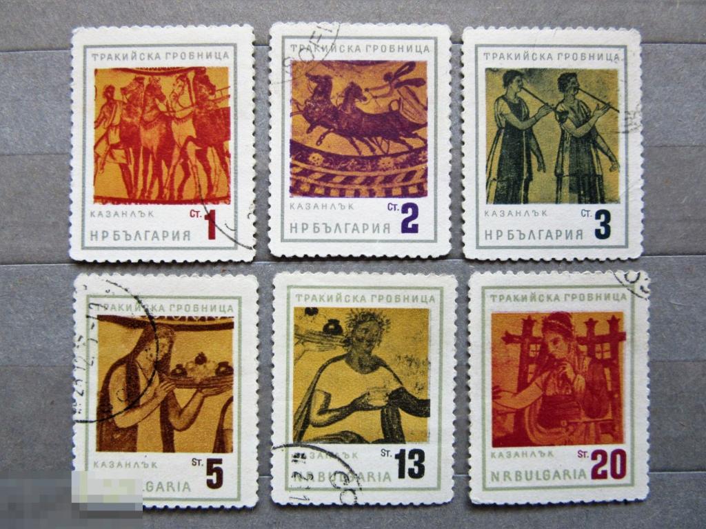 Болгария 1963 г. Фракийская гробница. Живопись. Искусство. 6м.сер. гаш.