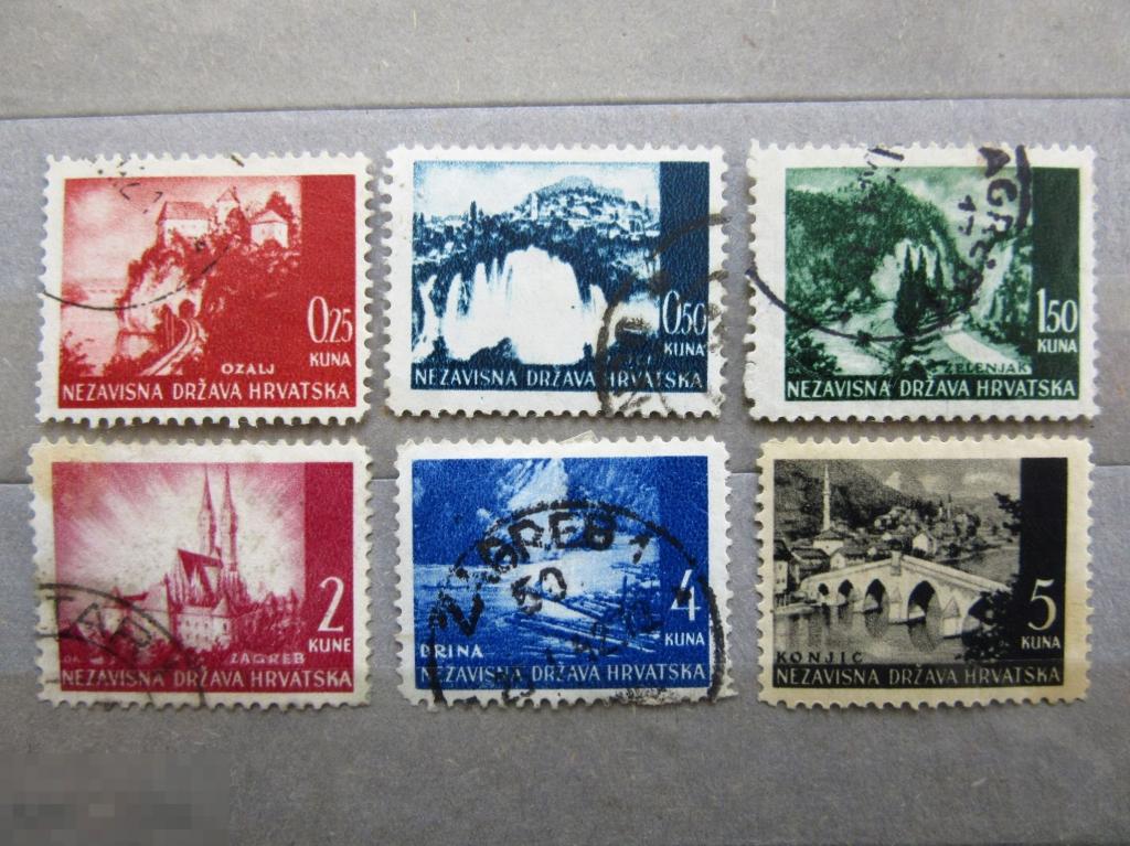 Хорватия 1941-1942 гг. Пейзажи. 6м. полн.сер.гаш.