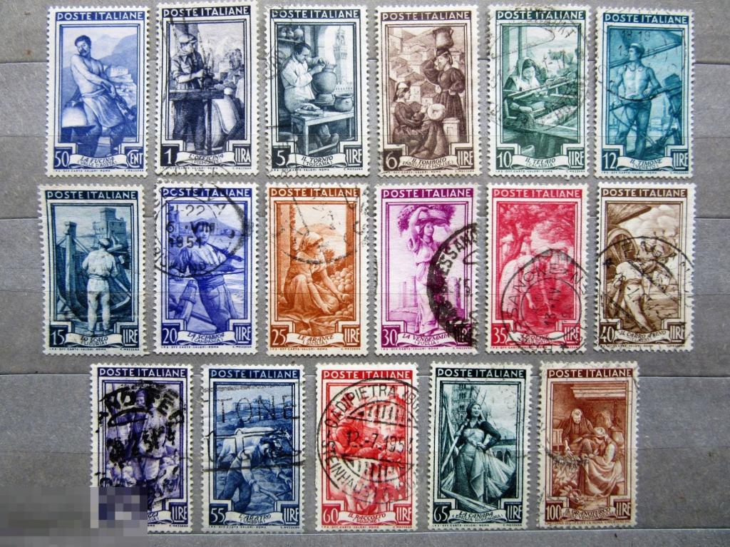 Италия 1950 г.  Профессии. 17м.сер.гаш.