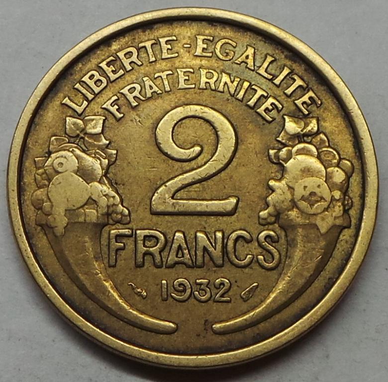 Франция 2 франка 1932 года (3) КМ#886