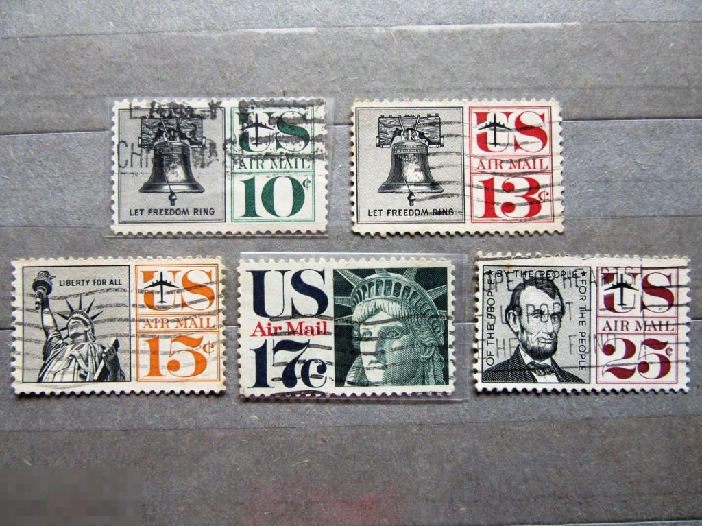 США 1959 г. Авиапочта. 5м.сер.гаш.