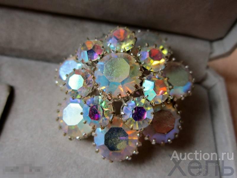 Брошь винтаж переливающаяся АВРОРА БОРЕАЛИС