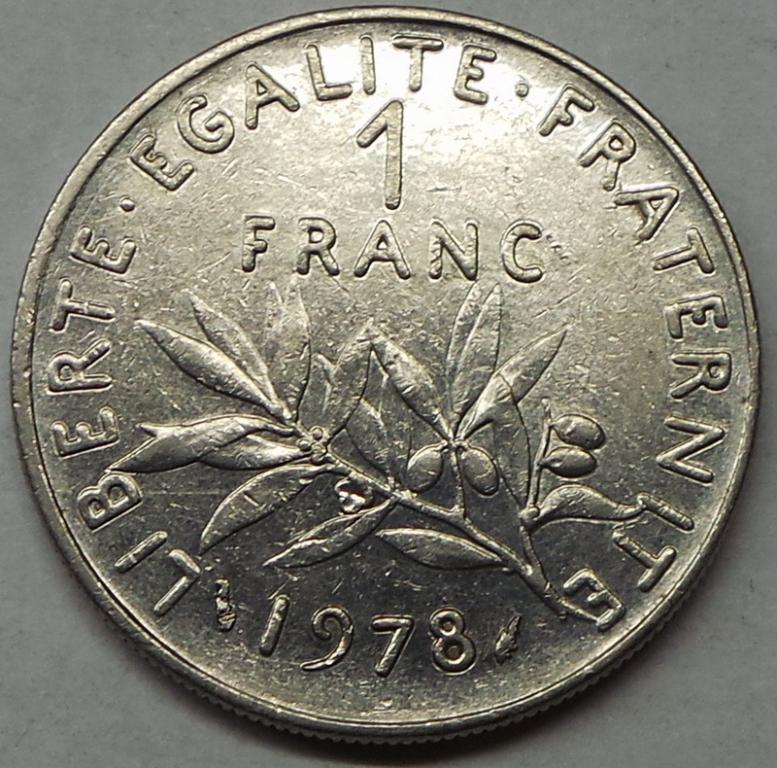 Франция 1 франк 1978 года (2) KM#925.1