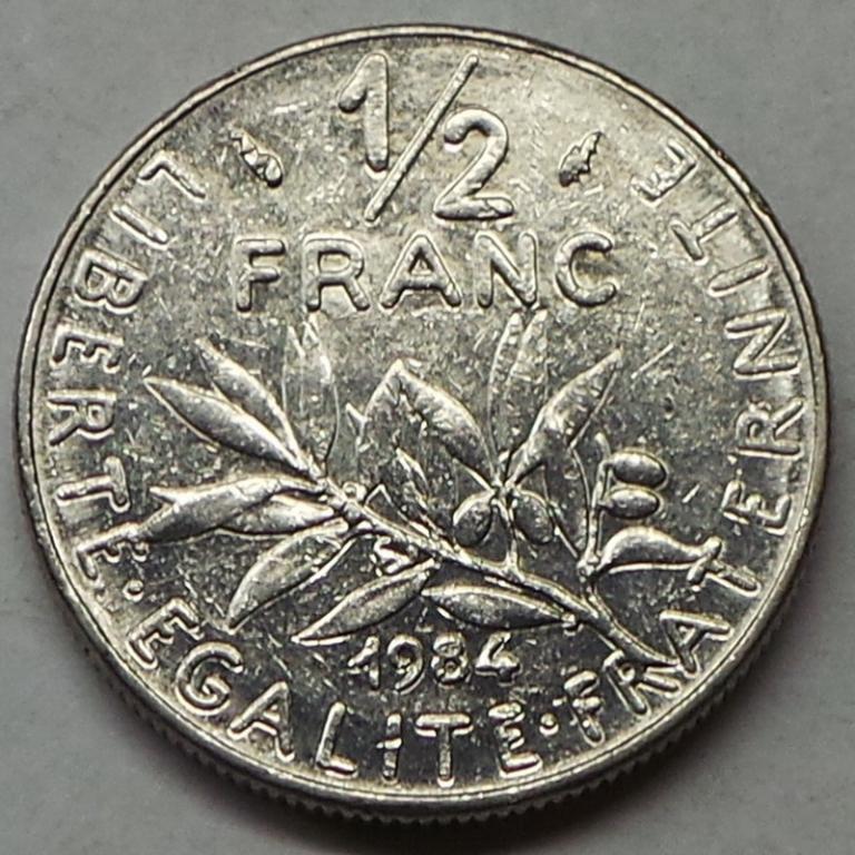 Франция 1/2 франка 1984 года KM#931.1