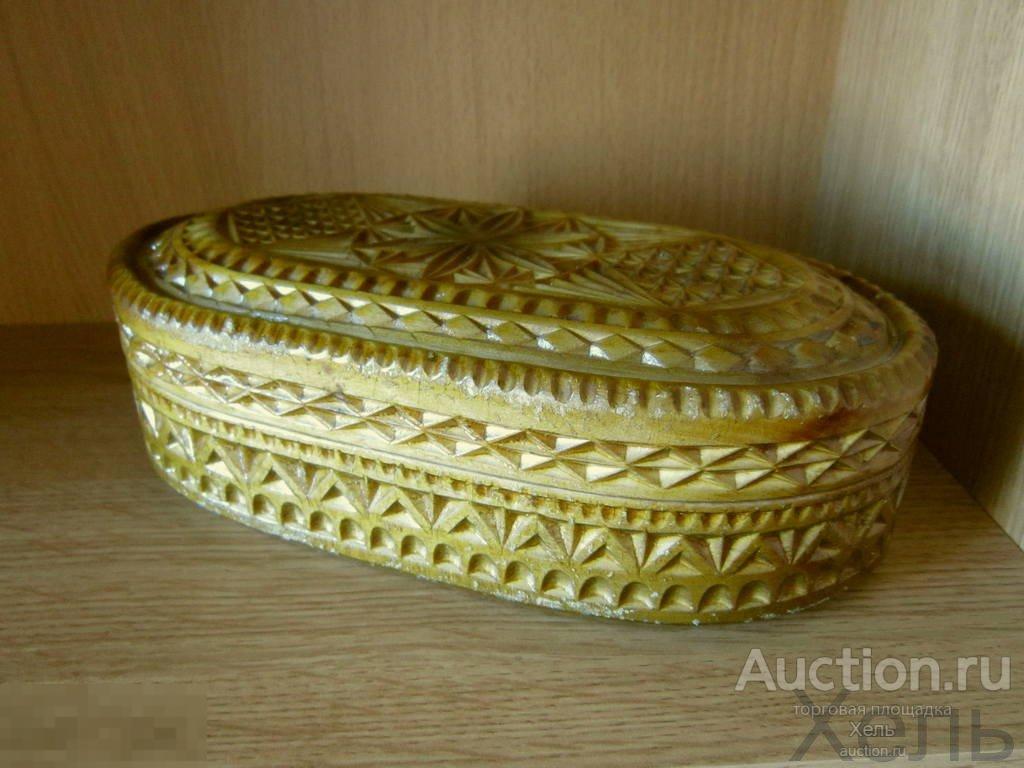 Шкатулка резьба по дереву лак СССР 