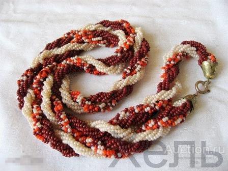 Бусы ЧССР Чехословакия стеклянный бисер жгут винтаж 