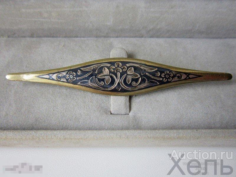 Брошь серебро Северная чернь 875 проба СССР ОТЛИЧНАЯ 