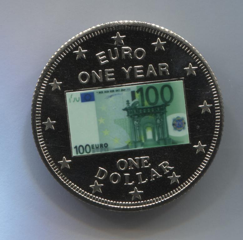 Острова Кука 1 доллар 2003 Один год евро - 100 евро