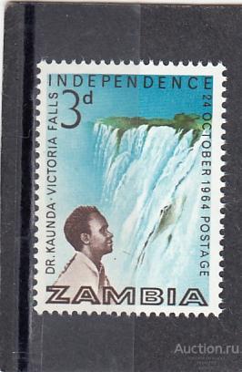 ZAMBIA  ЗАМБИЯ   Водопад Виктория   № 15 1964  Сост**  MNH