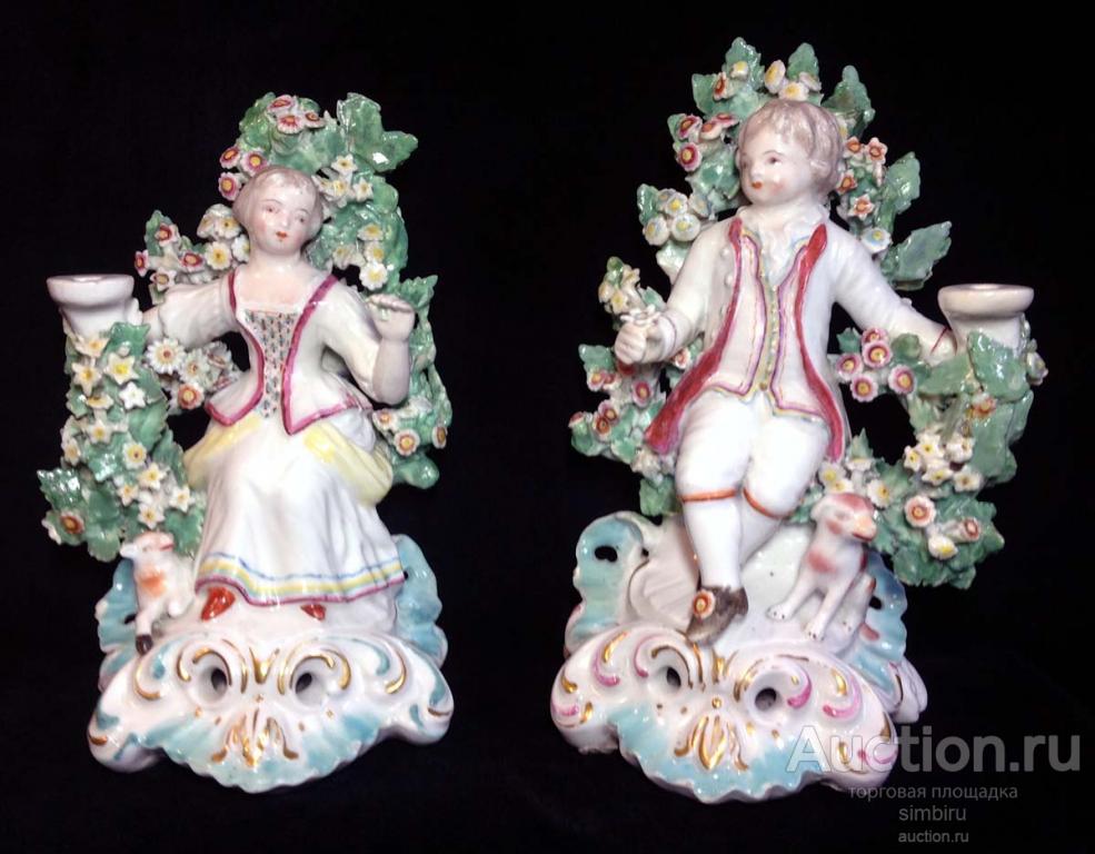 АНТИКВАРНЫЕ СТАТУЭТКИ ДЕРБИ ФАРФОР АНГЛИЯ ОК. 1765 г. РЕДКОСТЬ!