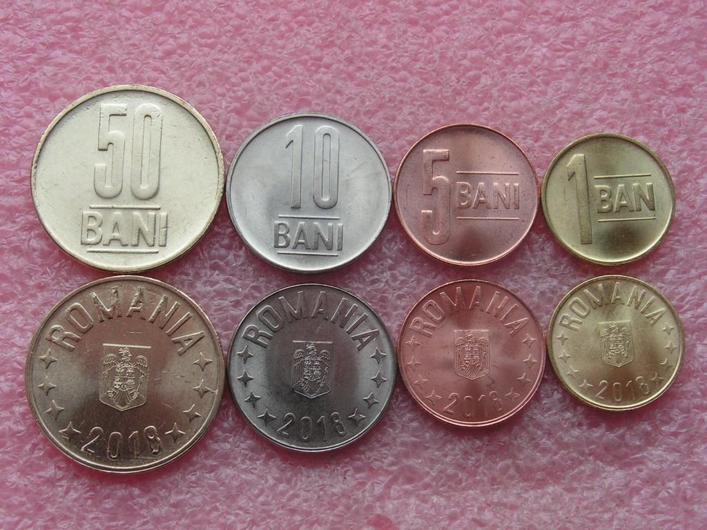 Румыния набор 1 5 10 50 бани 2018 unc
