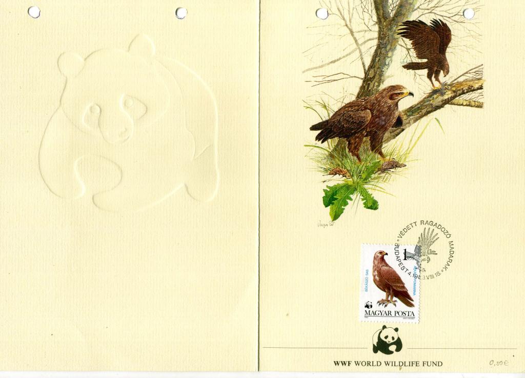 Венгрия (А0193) Почтовый сувенир Орлы Птицы WWF Фауна