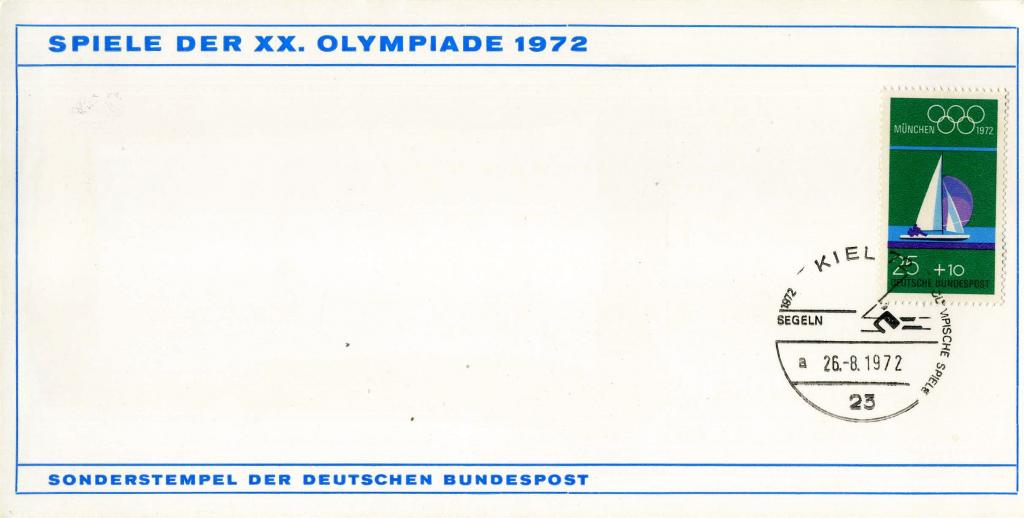Германия ФРГ (А0169) Открытка СГ Олимпийские игры 1972 Парусный спорт Олимпиада