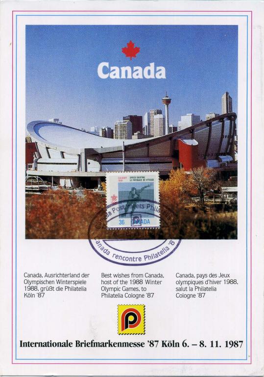 Канада (А0136) Картмаксимум Олимпийские игры 1988 Олимпиада Спорт
