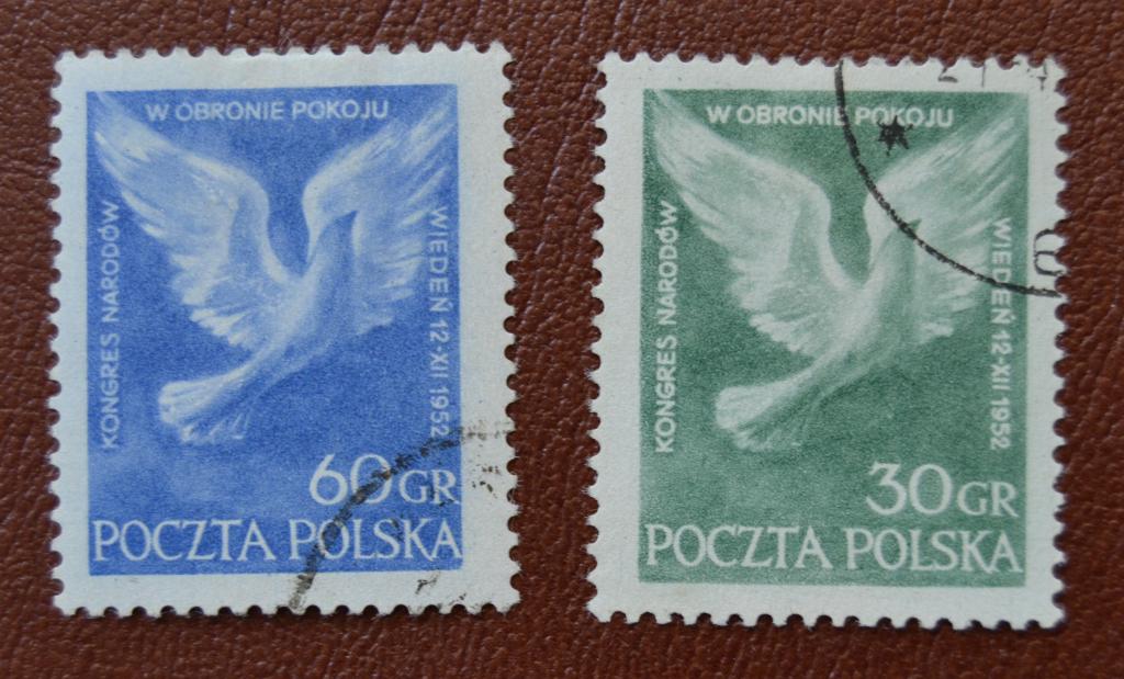 Польша 1952 год  Конгресс в защиту мира в Вене -  Голубь мира Гаш - 2